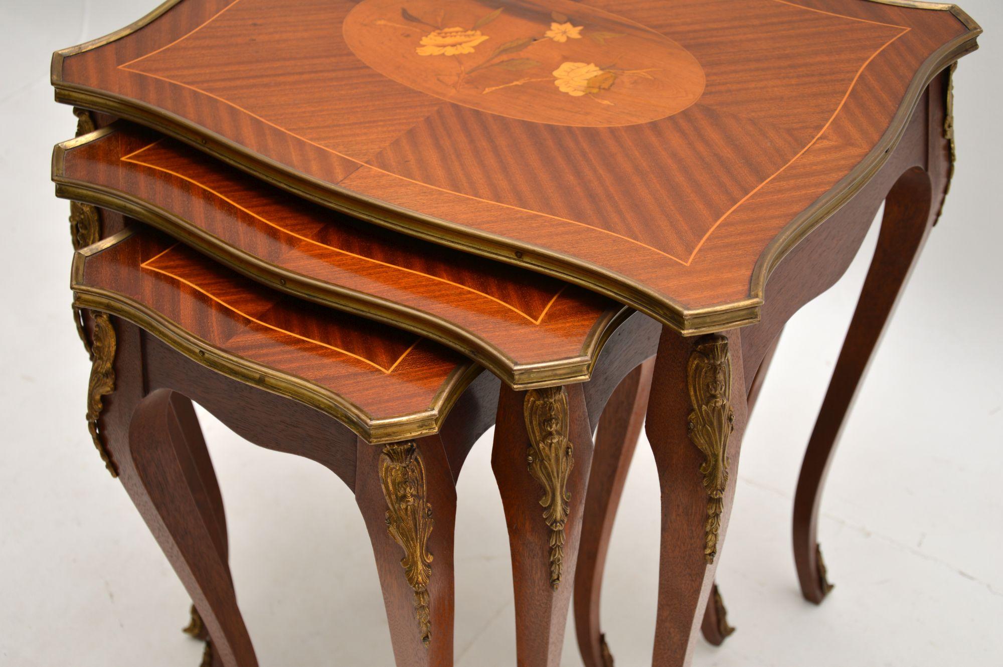 Antique French Inlaid Nest of Tables For Sale 4