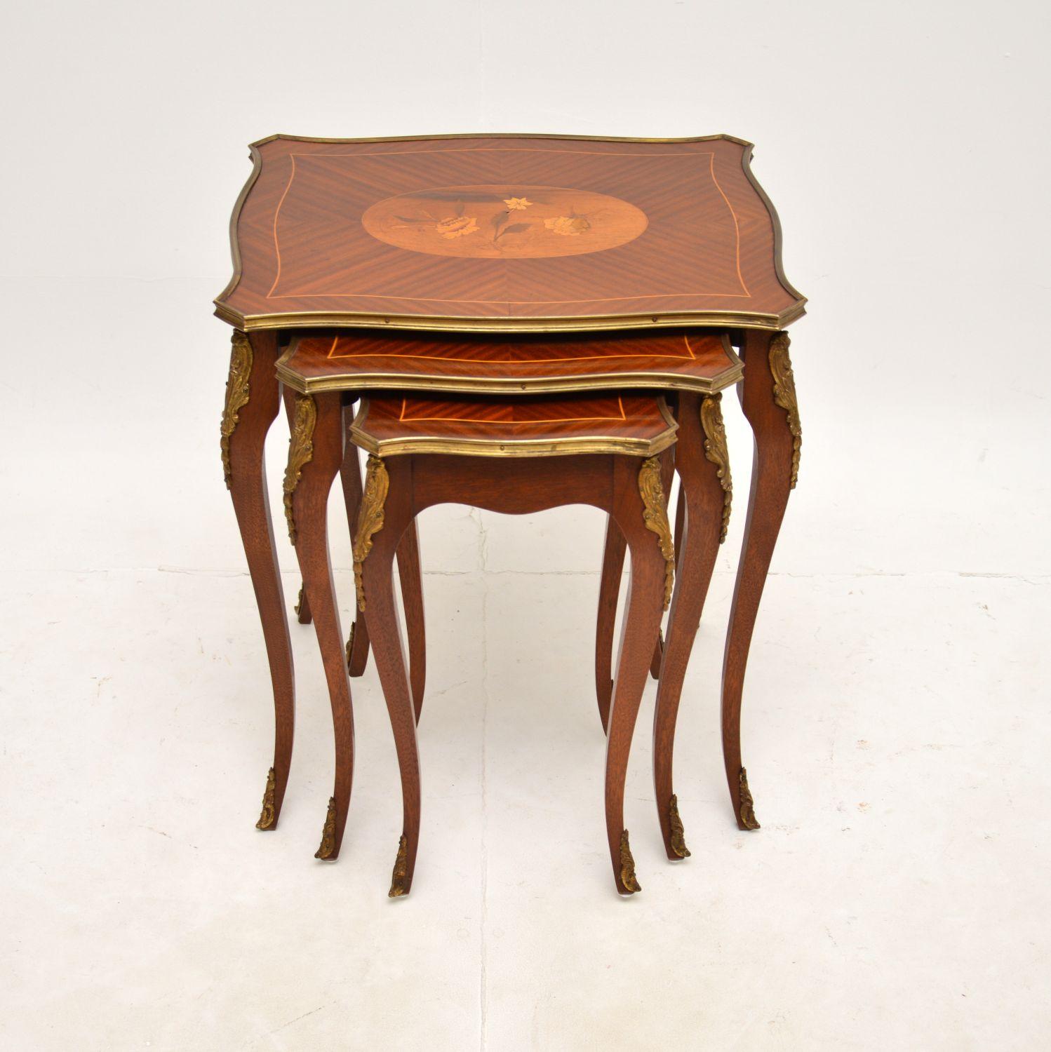Louis XV Antique French Inlaid Nest of Tables For Sale
