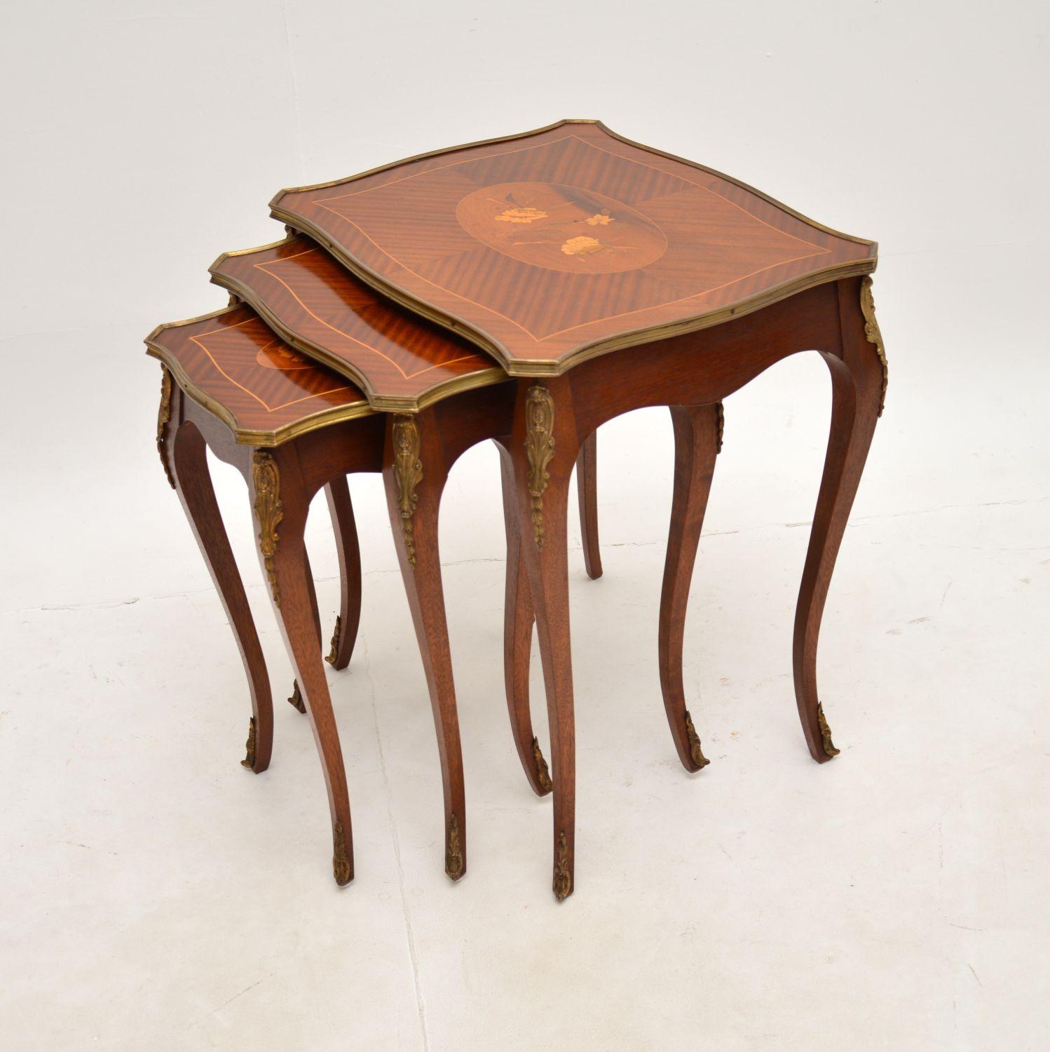 Antique French Inlaid Nest of Tables In Good Condition For Sale In London, GB