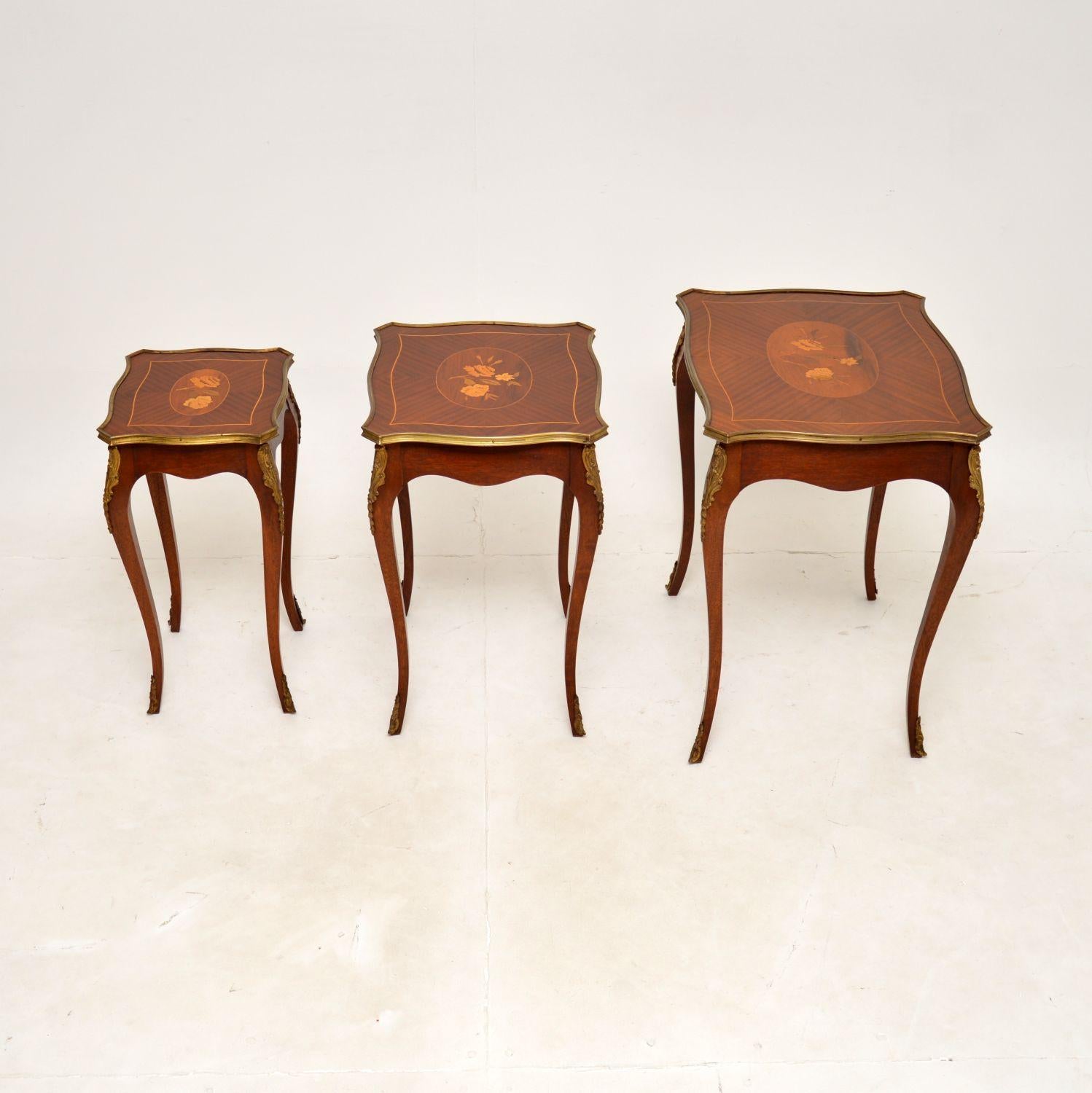 Mid-20th Century Antique French Inlaid Nest of Tables For Sale