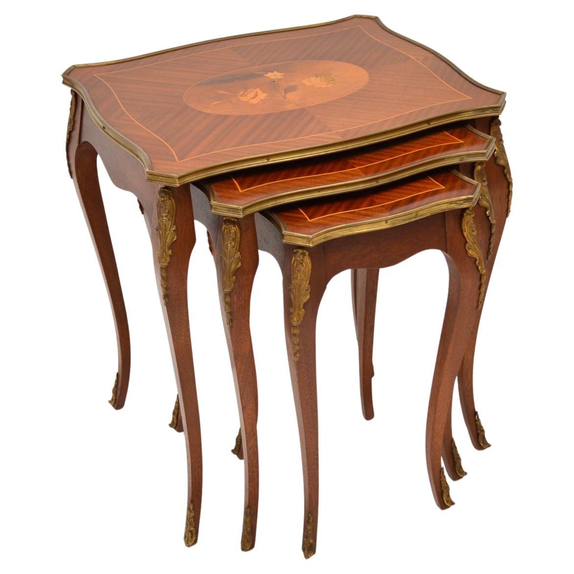 Antique French Inlaid Nest of Tables For Sale