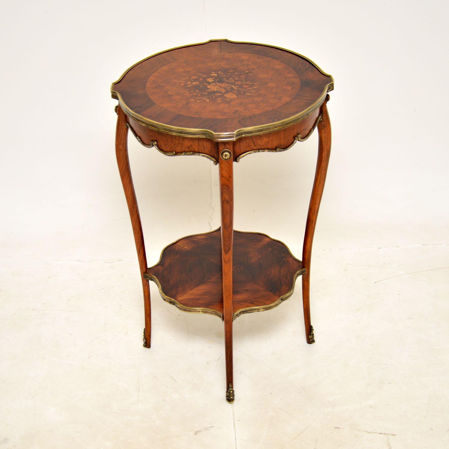 Louis XV Antique French Inlaid Occasional Side Table