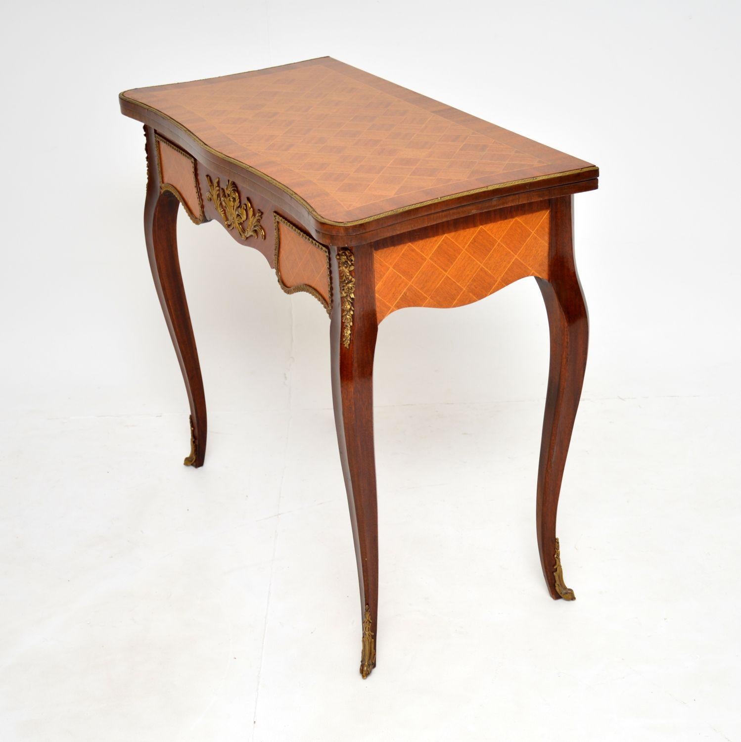 Antique French Inlaid Parquetry Card Table 4