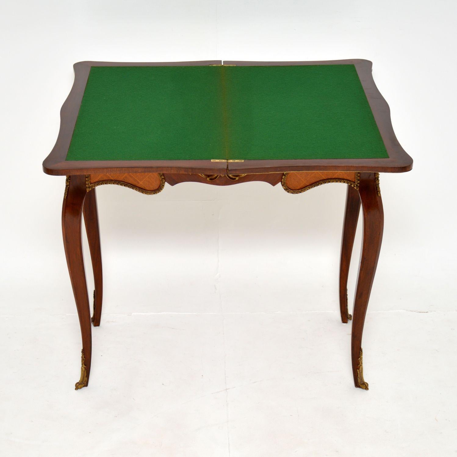 Antique French Inlaid Parquetry Card Table In Good Condition In London, GB