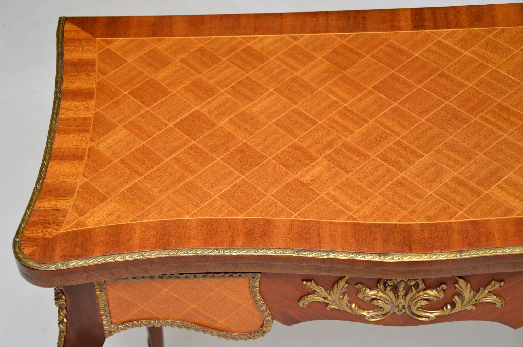 Kingwood Antique French Inlaid Parquetry Card Table
