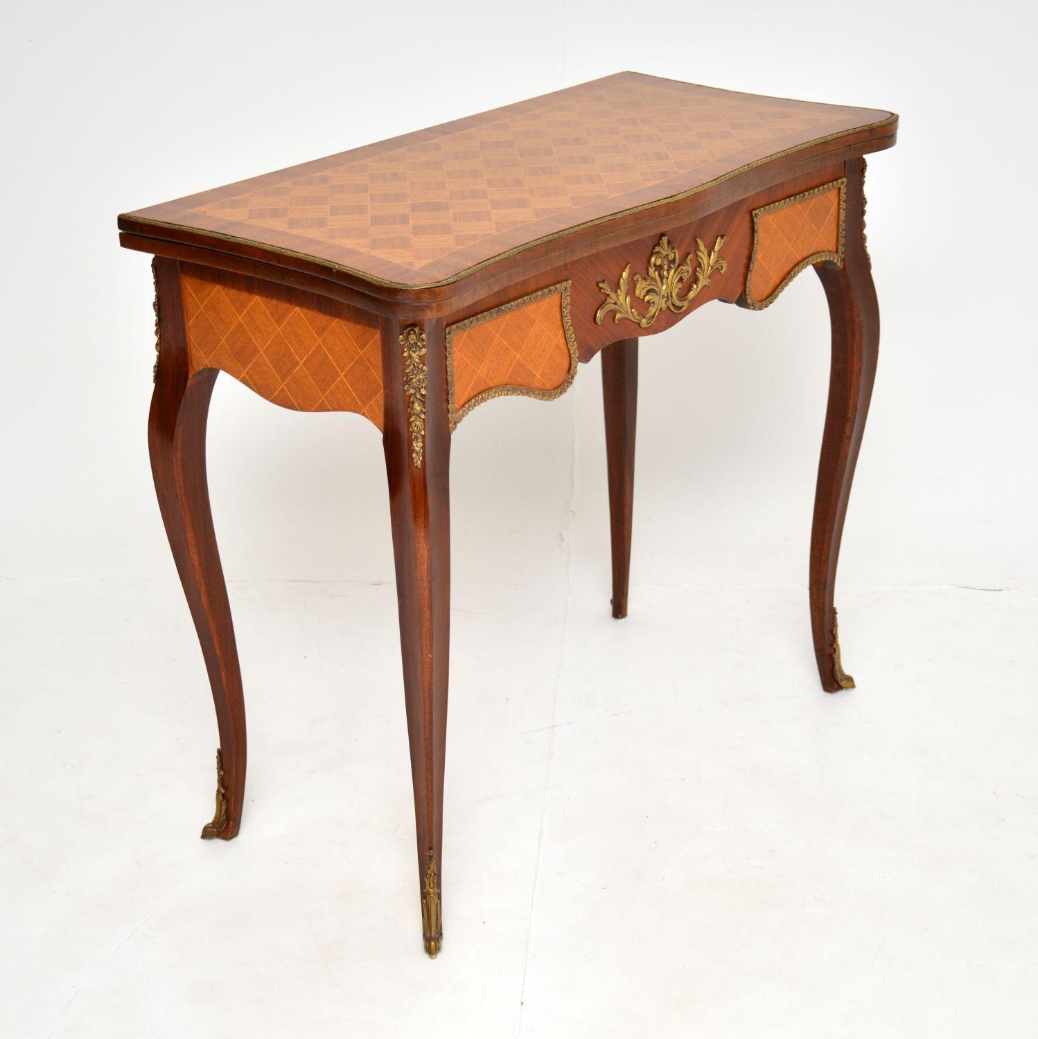 Antique French Inlaid Parquetry Card Table 1
