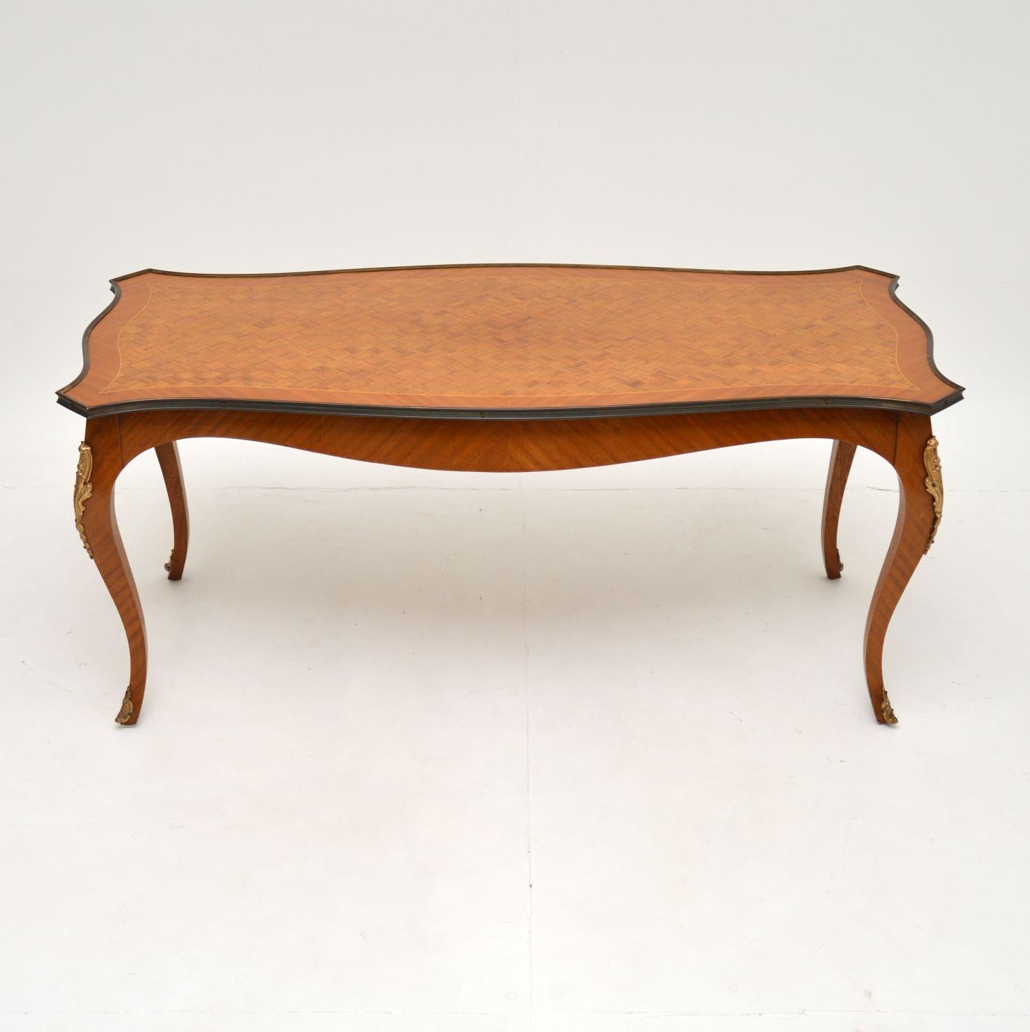Louis XV Antique French Inlaid Parquetry Coffee Table