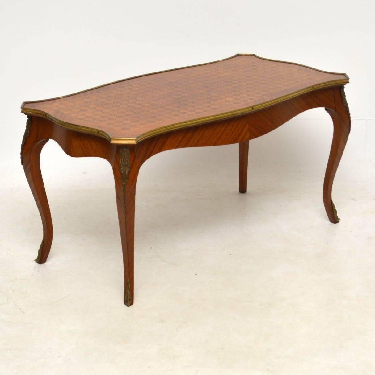 Louis XIV Antique French Inlaid Parquetry Coffee Table