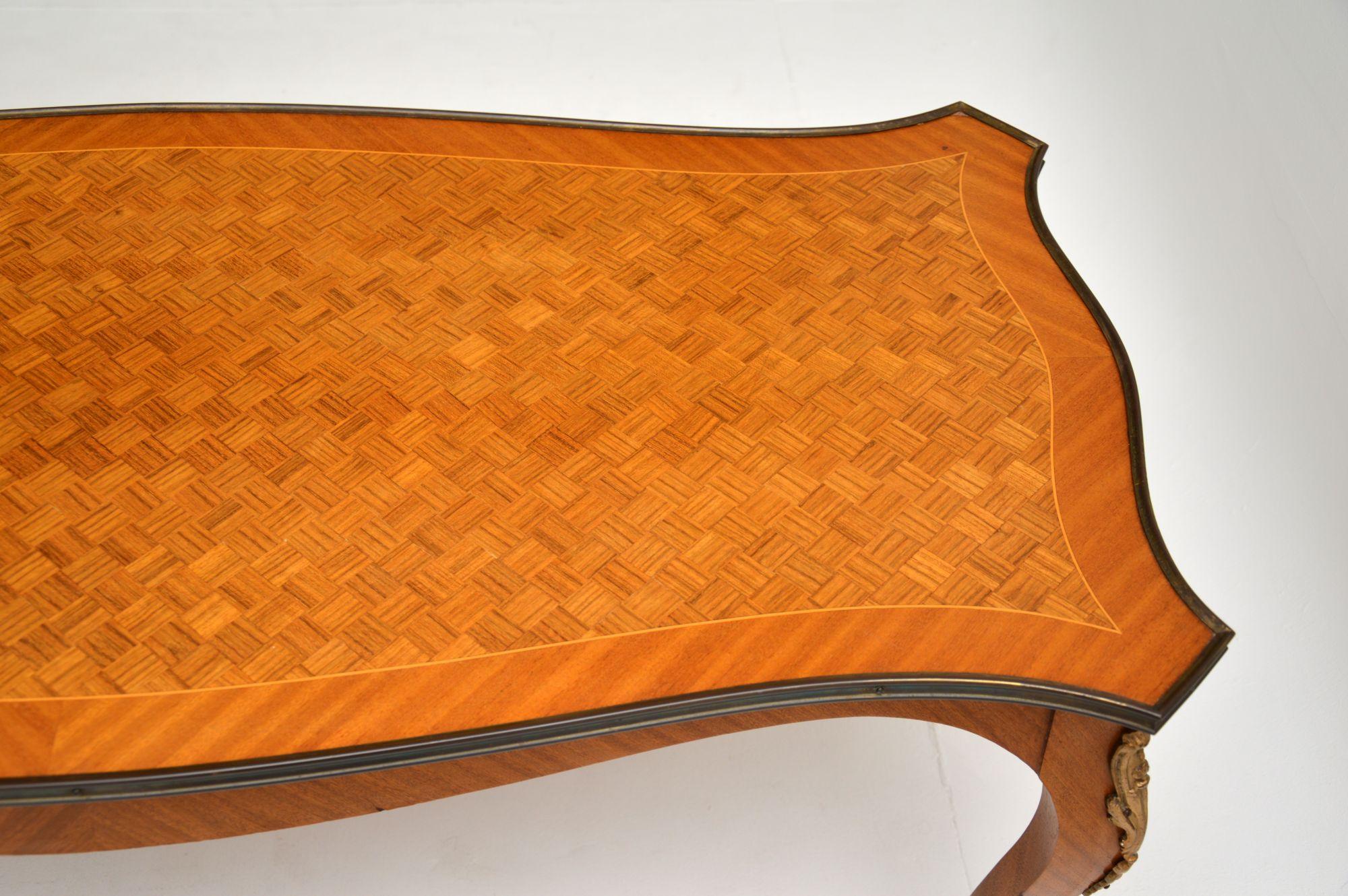 Mid-20th Century Antique French Inlaid Parquetry Coffee Table