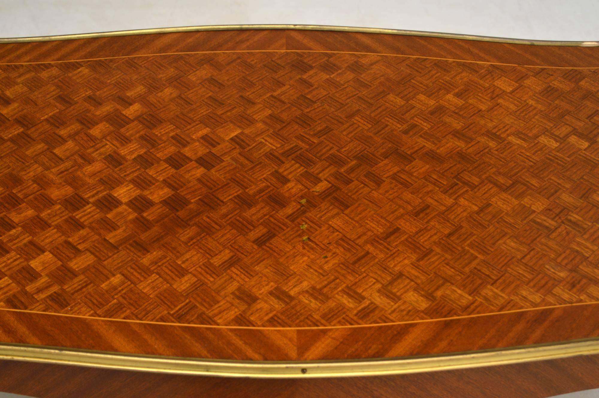 Kingwood Antique French Inlaid Parquetry Coffee Table