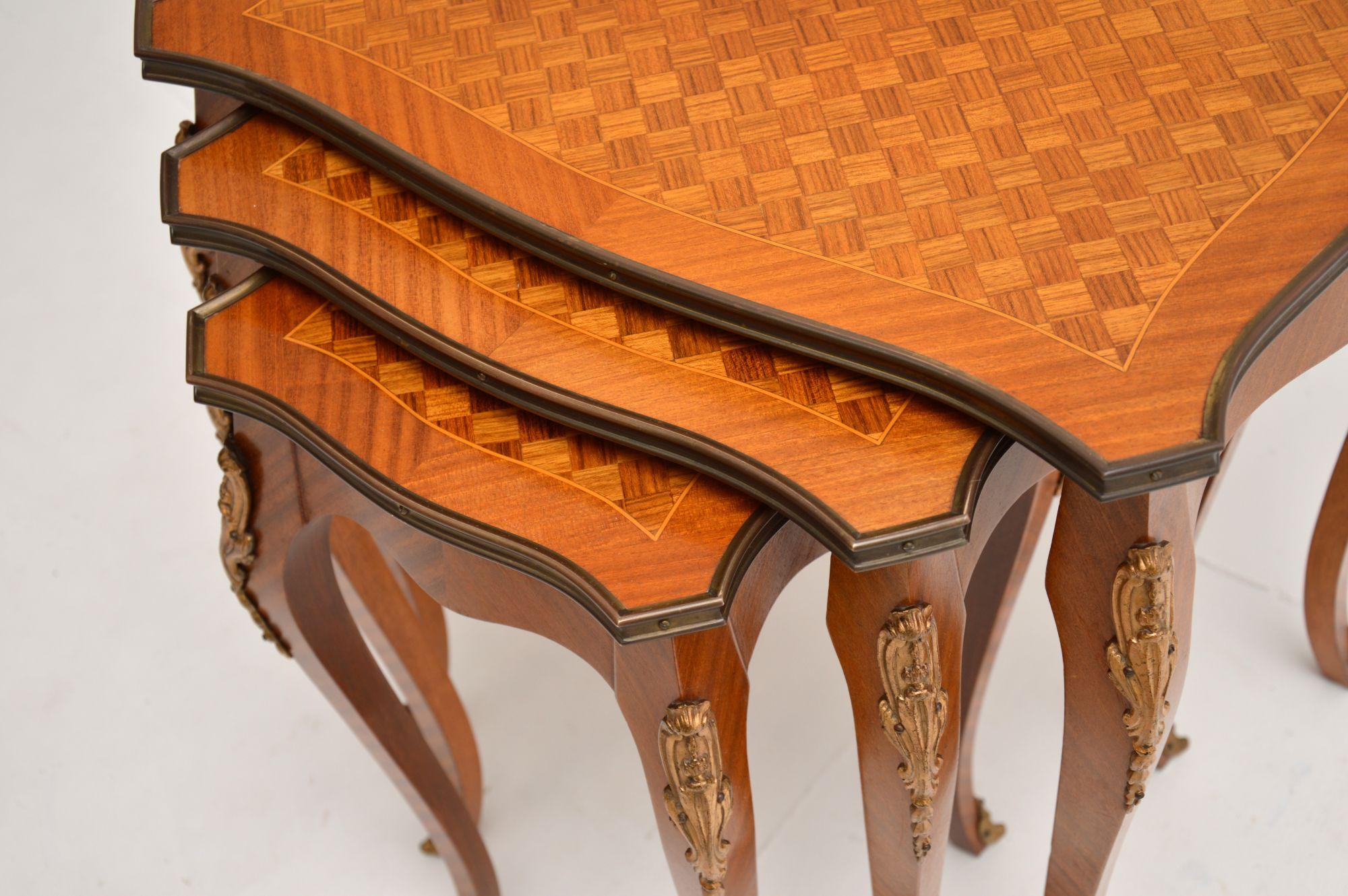 Antique French Inlaid Nest of Tables For Sale 5