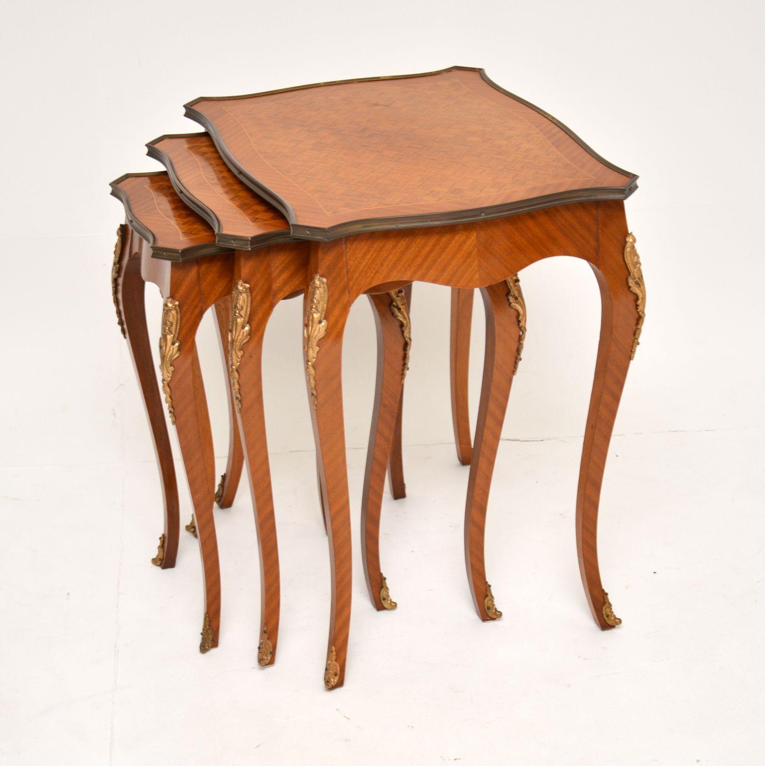 Louis XV Antique French Inlaid Nest of Tables For Sale