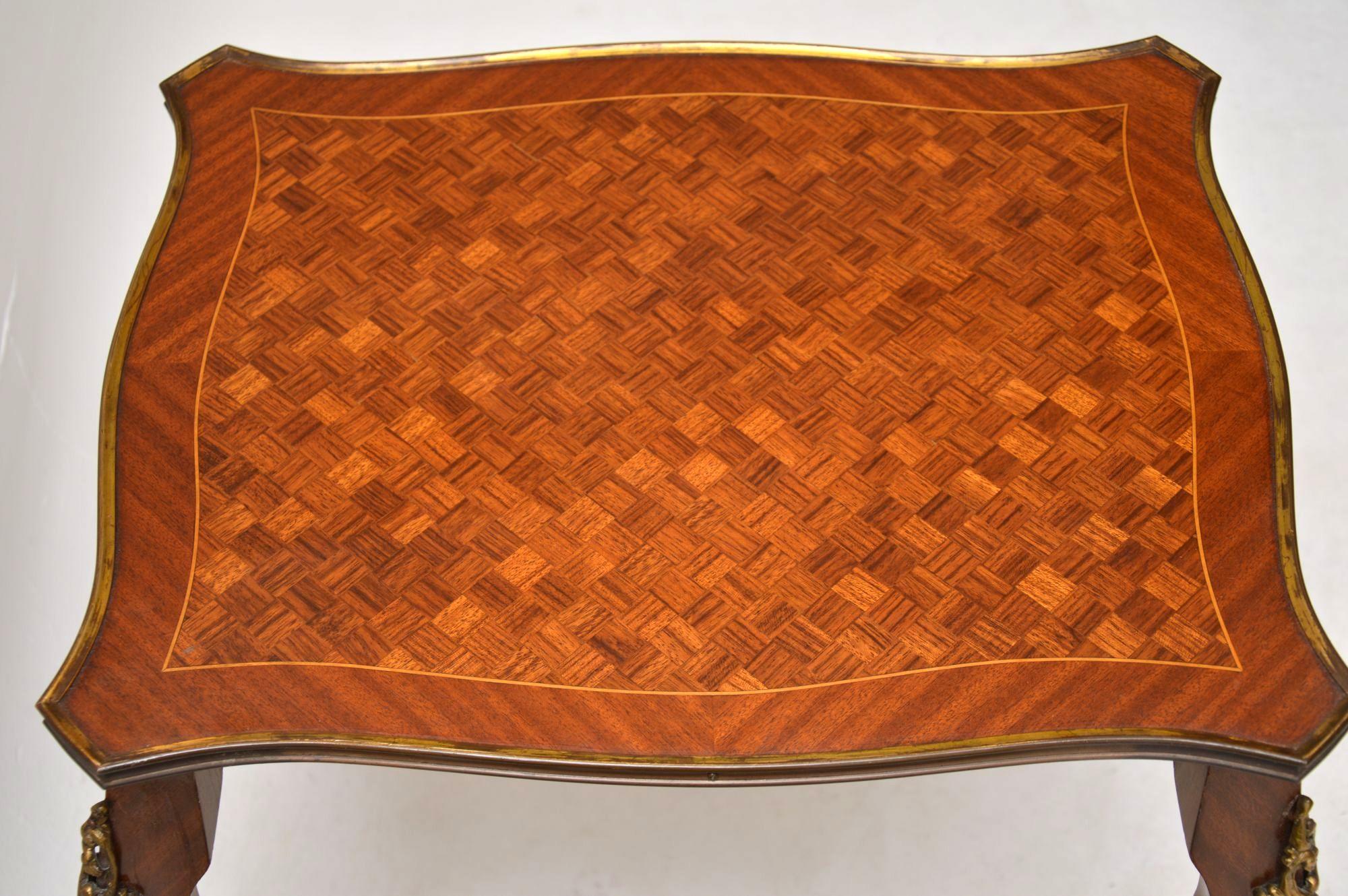 Antique French Inlaid Parquetry Nest of Tables 1