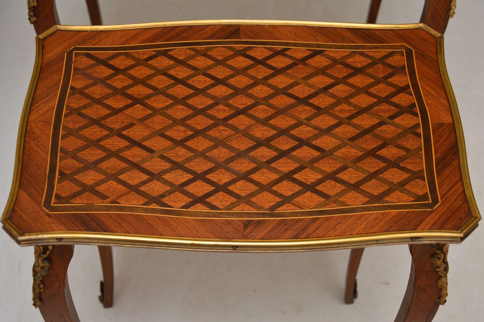 Kingwood Antique French Inlaid Parquetry Nest of Tables