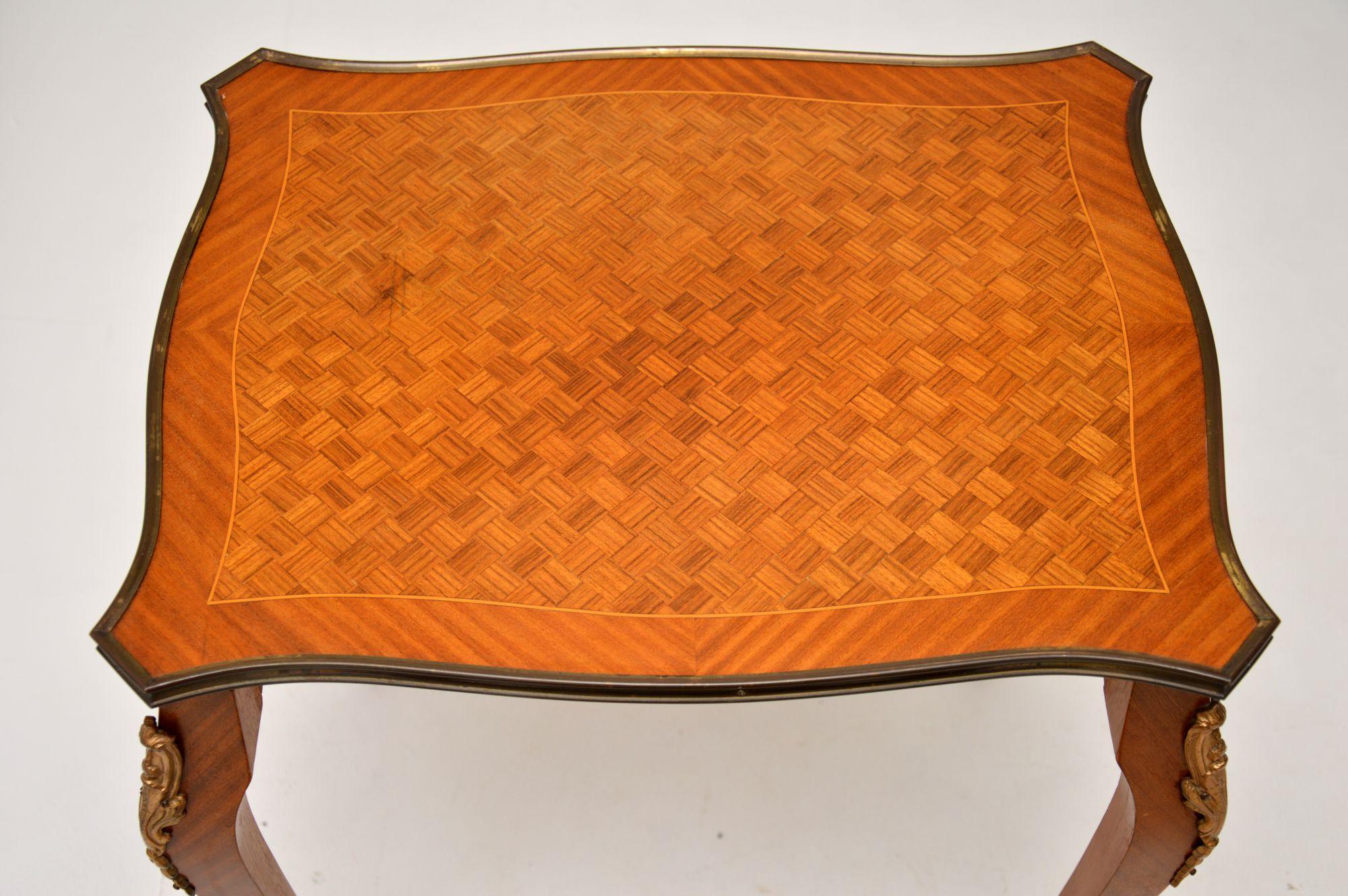 Bronze Antique French Inlaid Nest of Tables For Sale