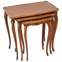 Antique French Inlaid Parquetry Nest of Tables