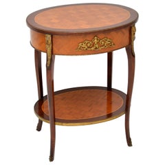 Antique French Inlaid Parquetry Side Table