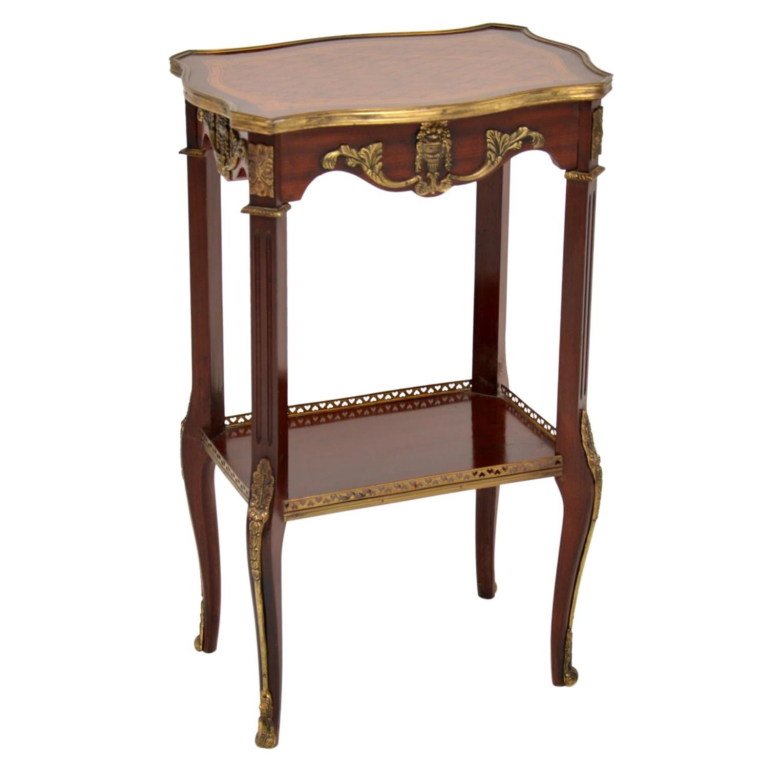 Antique French Inlaid Parquetry Side Table