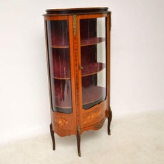 Antique French Inlaid Rosewood Display Cabinet