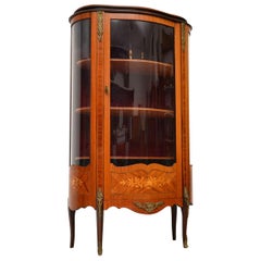 Vintage French Inlaid Rosewood Display Cabinet