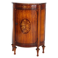 Antique French Inlaid Satinwood Demilune Cellarette C1930