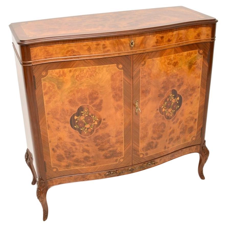 Antique French Inlaid Walnut Cabinet For Sale