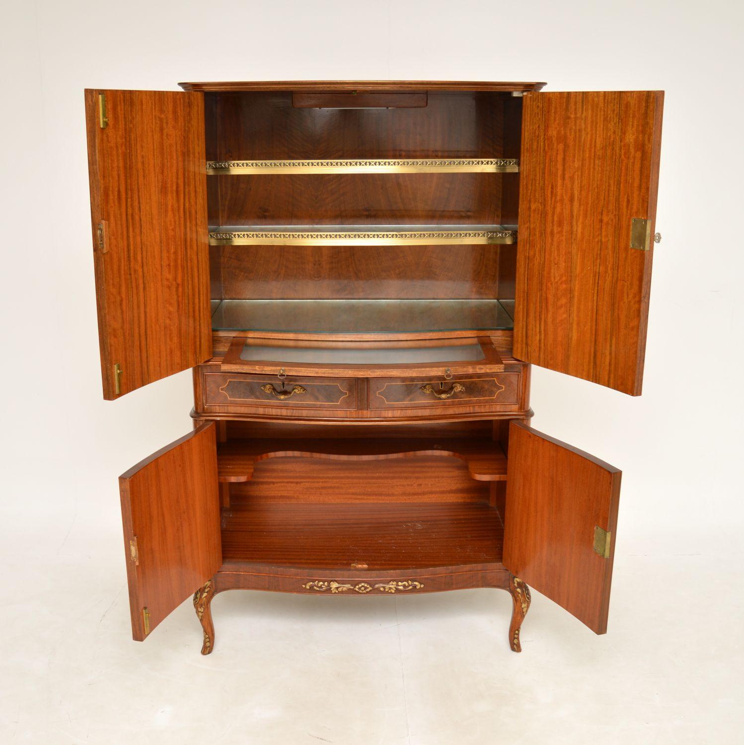 Antique French Inlaid Walnut Cocktail Drinks Cabinet 4