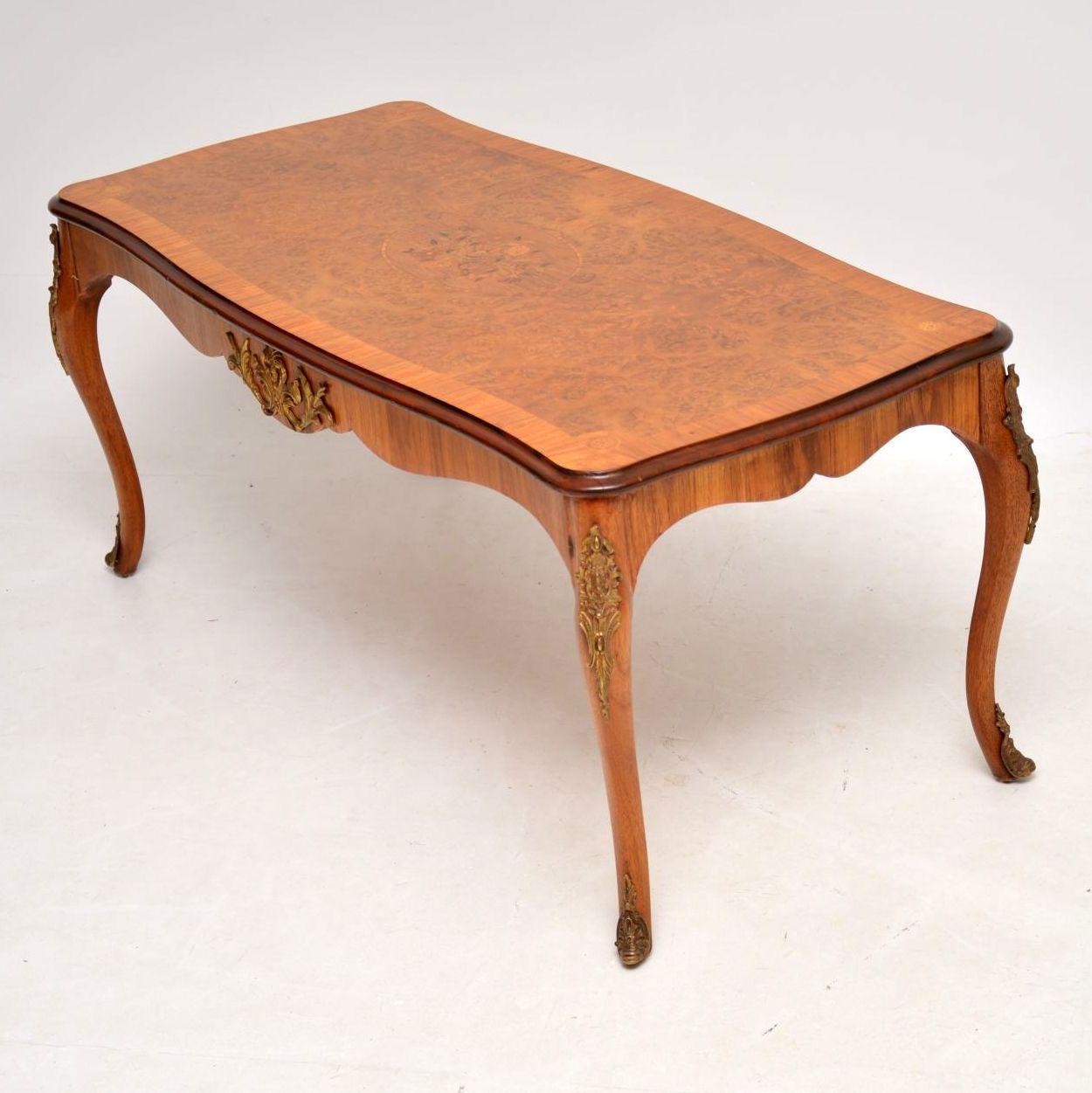 Antique French Inlaid Walnut Coffee Table In Good Condition In London, GB