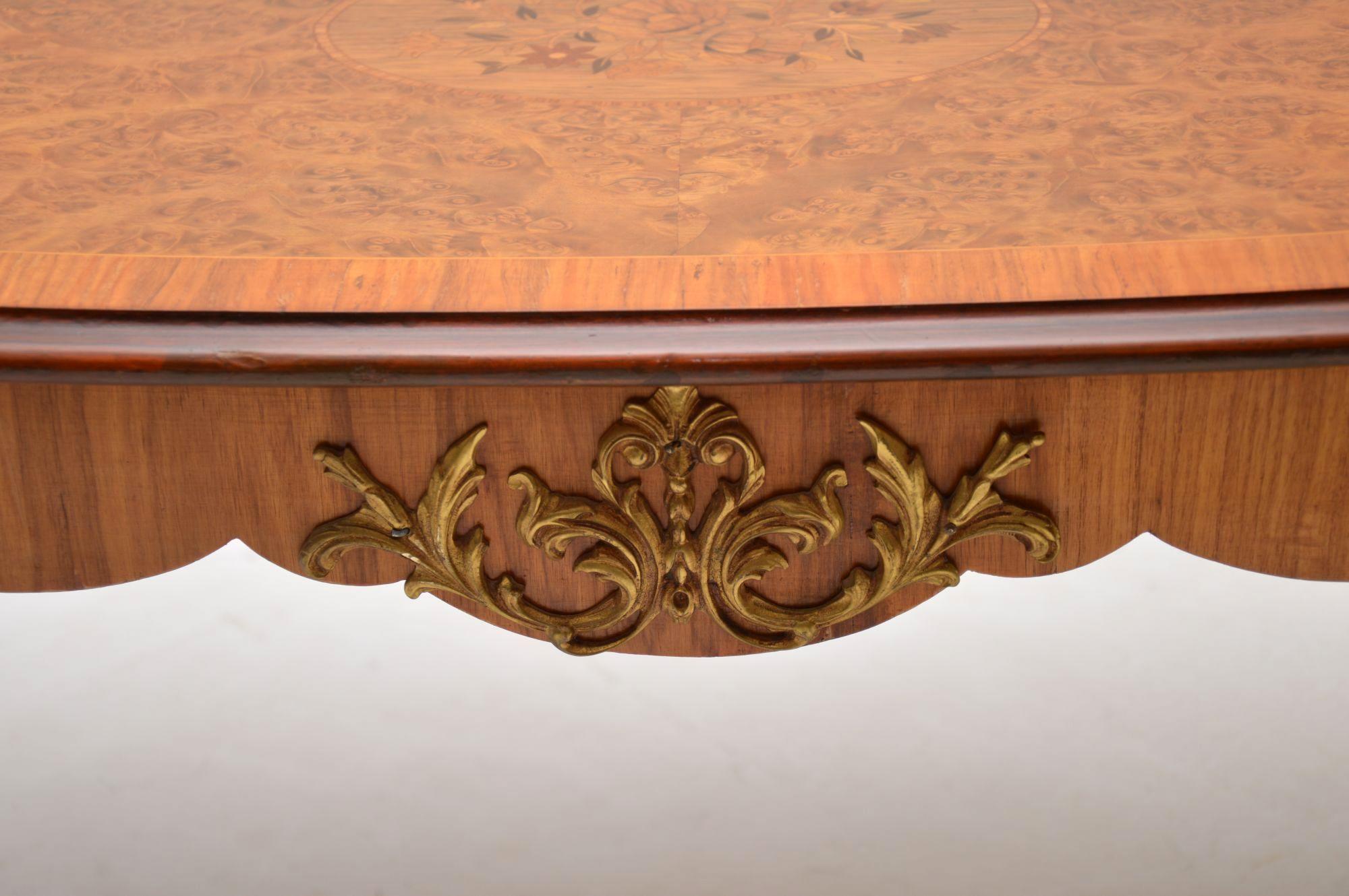 Mid-20th Century Antique French Inlaid Walnut Coffee Table