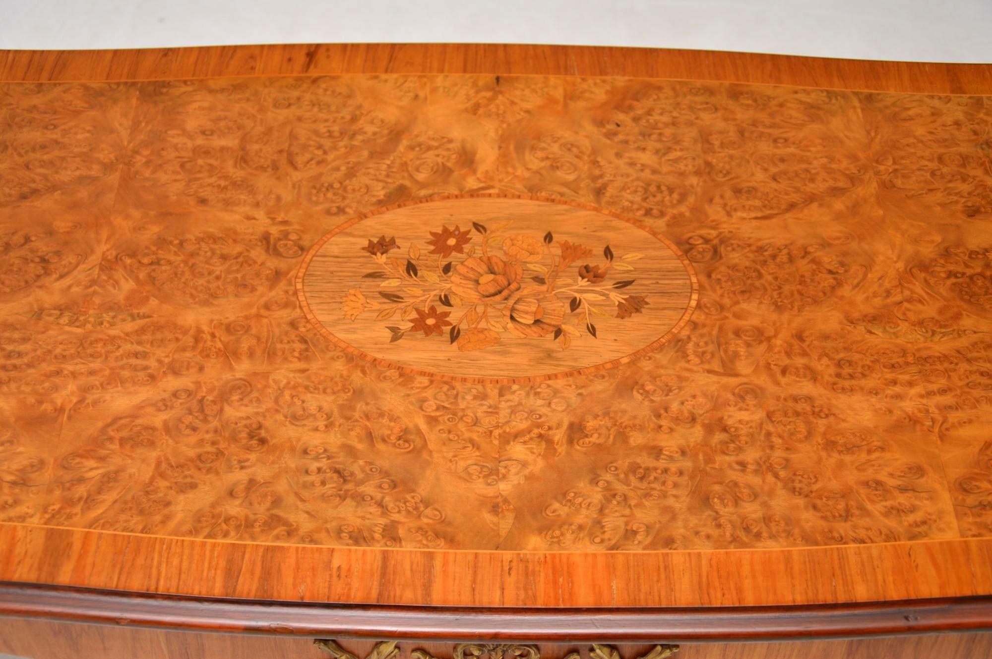 Antique French Inlaid Walnut Coffee Table 4
