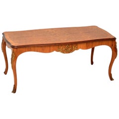 Antique French Inlaid Walnut Coffee Table