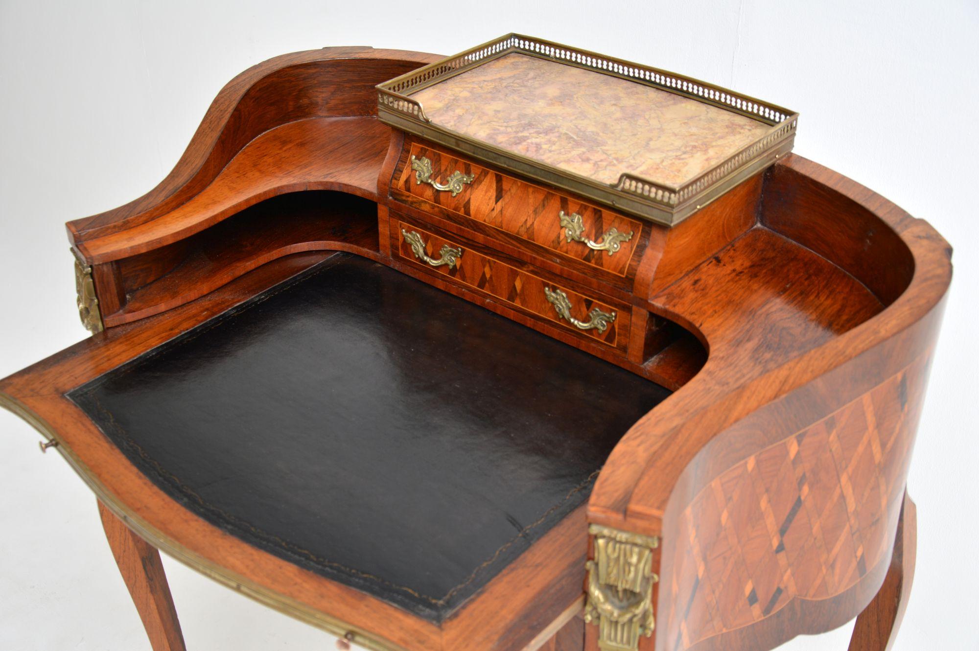 Early 20th Century Antique French Inlaid Walnut Escritoire Writing Desk