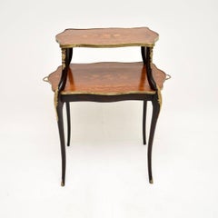 Antique French Inlaid Walnut Etagere