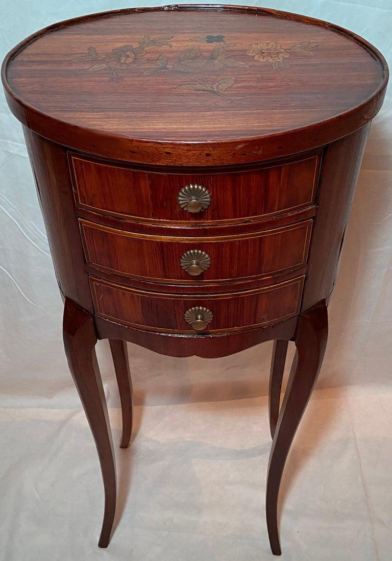 Antique French inlaid walnut occasional table, circa 1890's.