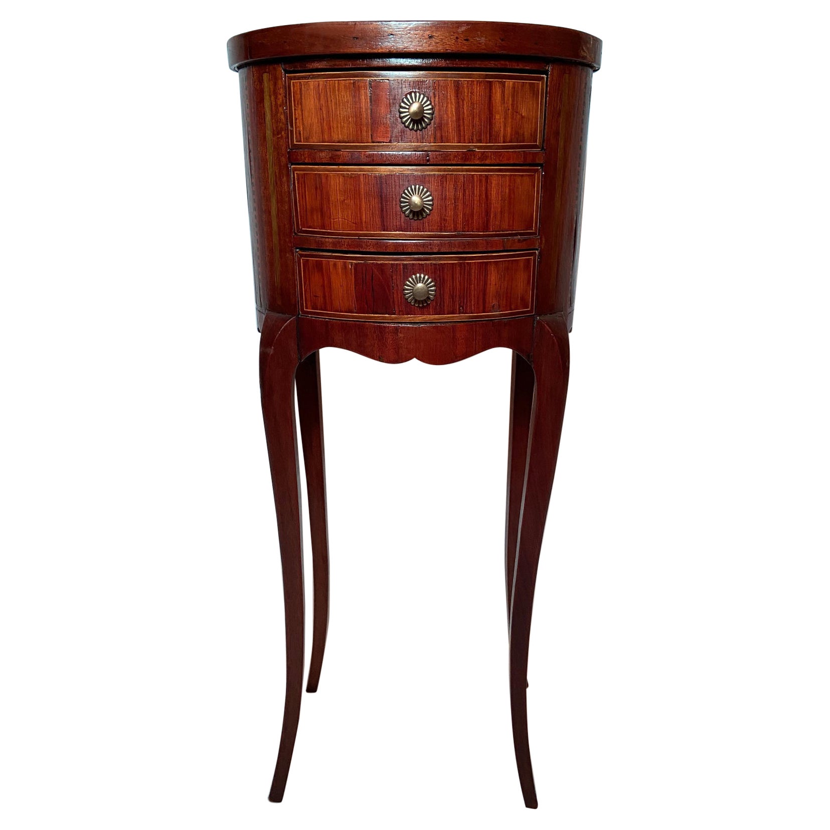 Antique French Inlaid Walnut Occasional Table, Circa 1890's.