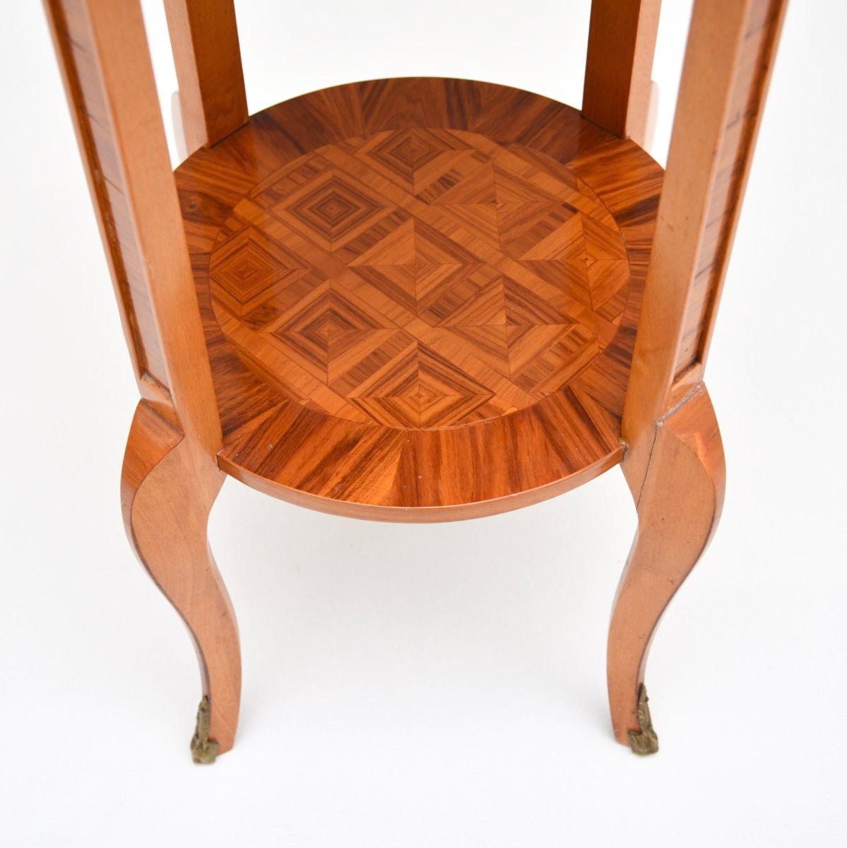 Antique French Inlaid Walnut Side Table For Sale 5