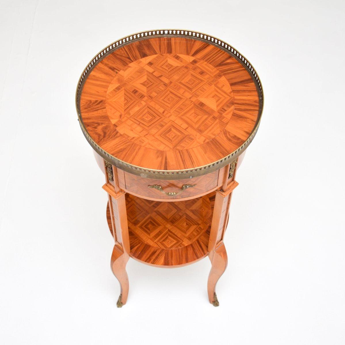 Mid-20th Century Antique French Inlaid Walnut Side Table For Sale