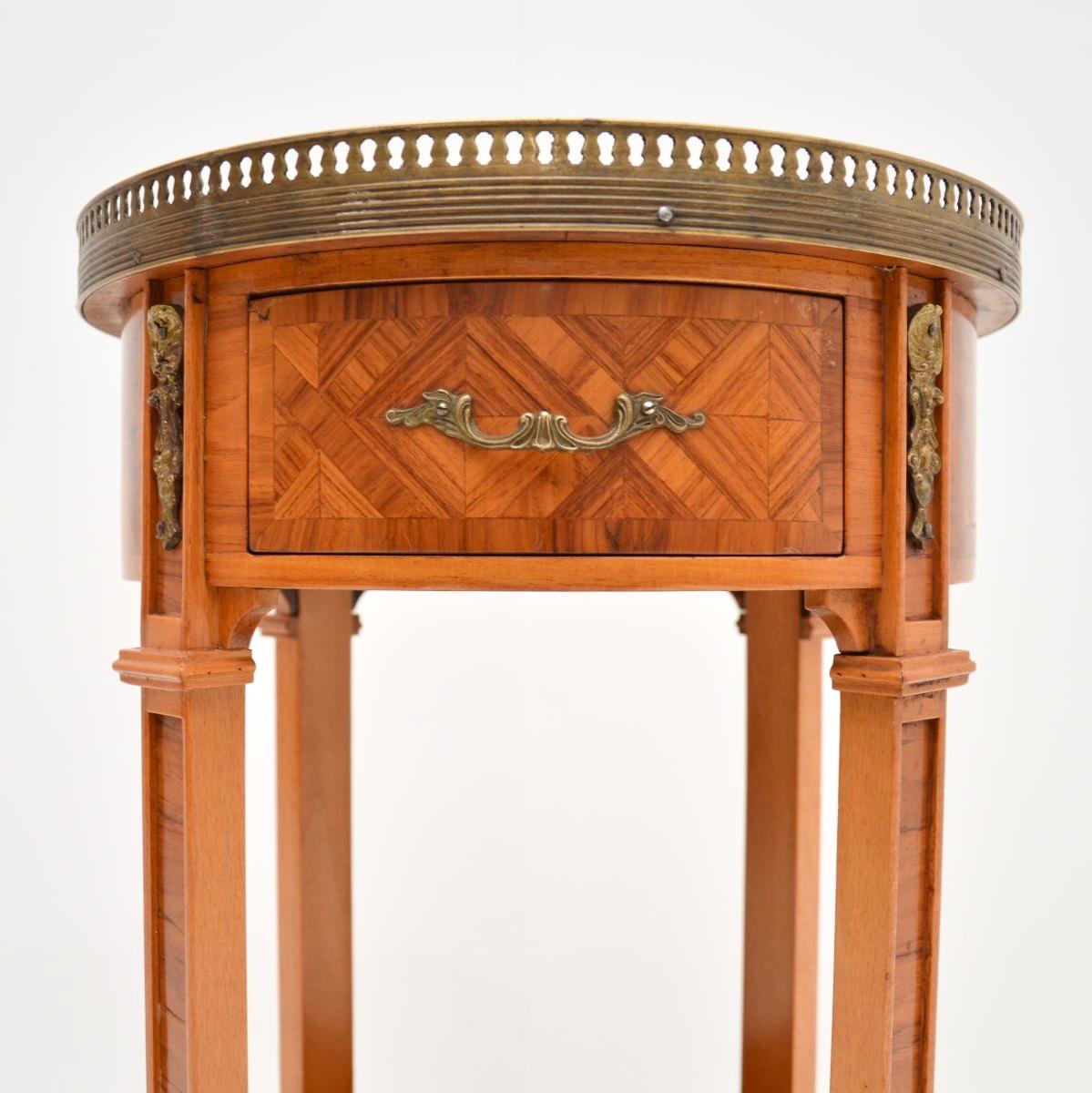 Antique French Inlaid Walnut Side Table For Sale 1