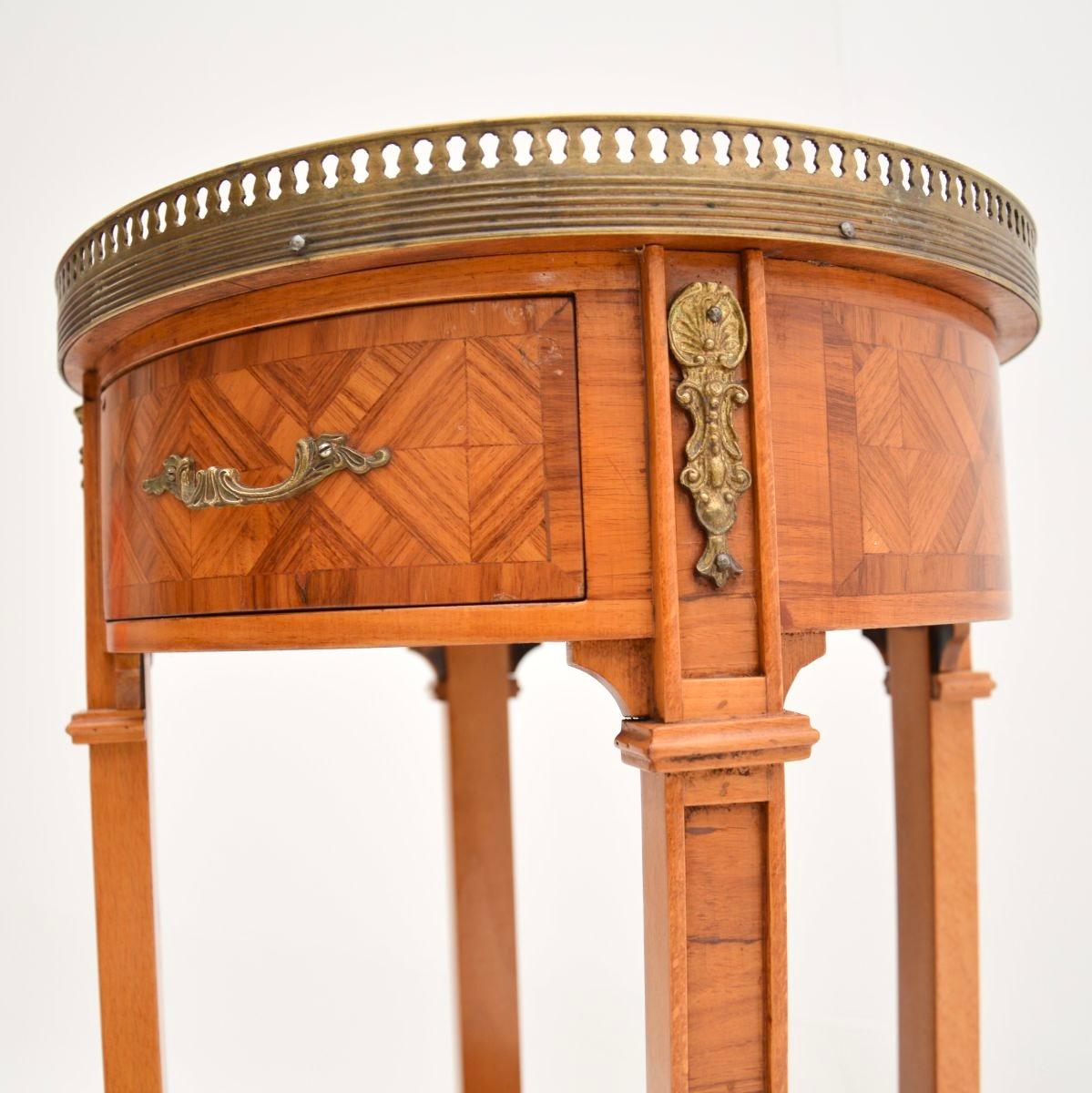 Antique French Inlaid Walnut Side Table For Sale 2