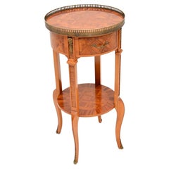 Vintage French Inlaid Walnut Side Table