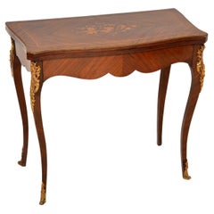 Antique French Inlaid Wood Card Table