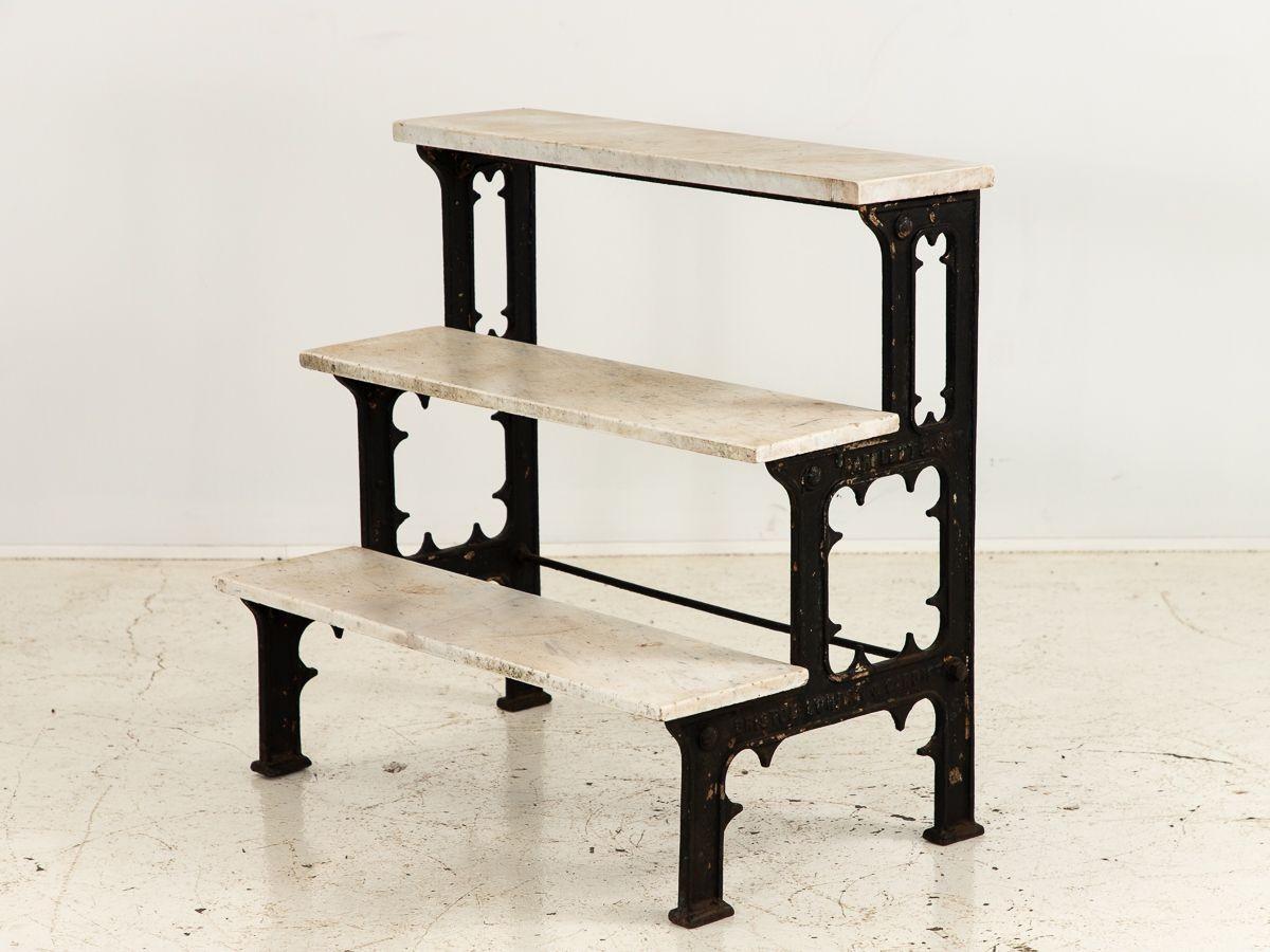 Antique French Iron and Marble Plant Stand, Early 20th Century For Sale 5
