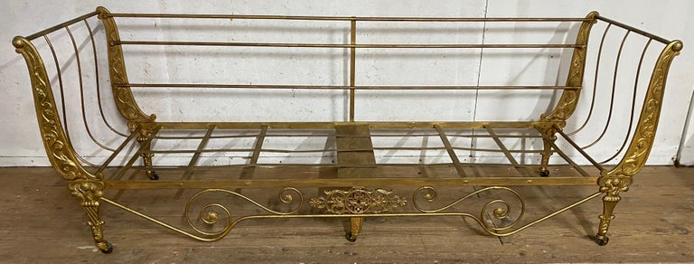 Napoleon III Antique French Iron Campaign Style Daybed For Sale