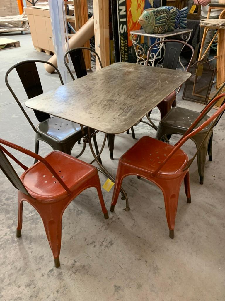 Ancienne table de salle à manger en fer français en vente 10