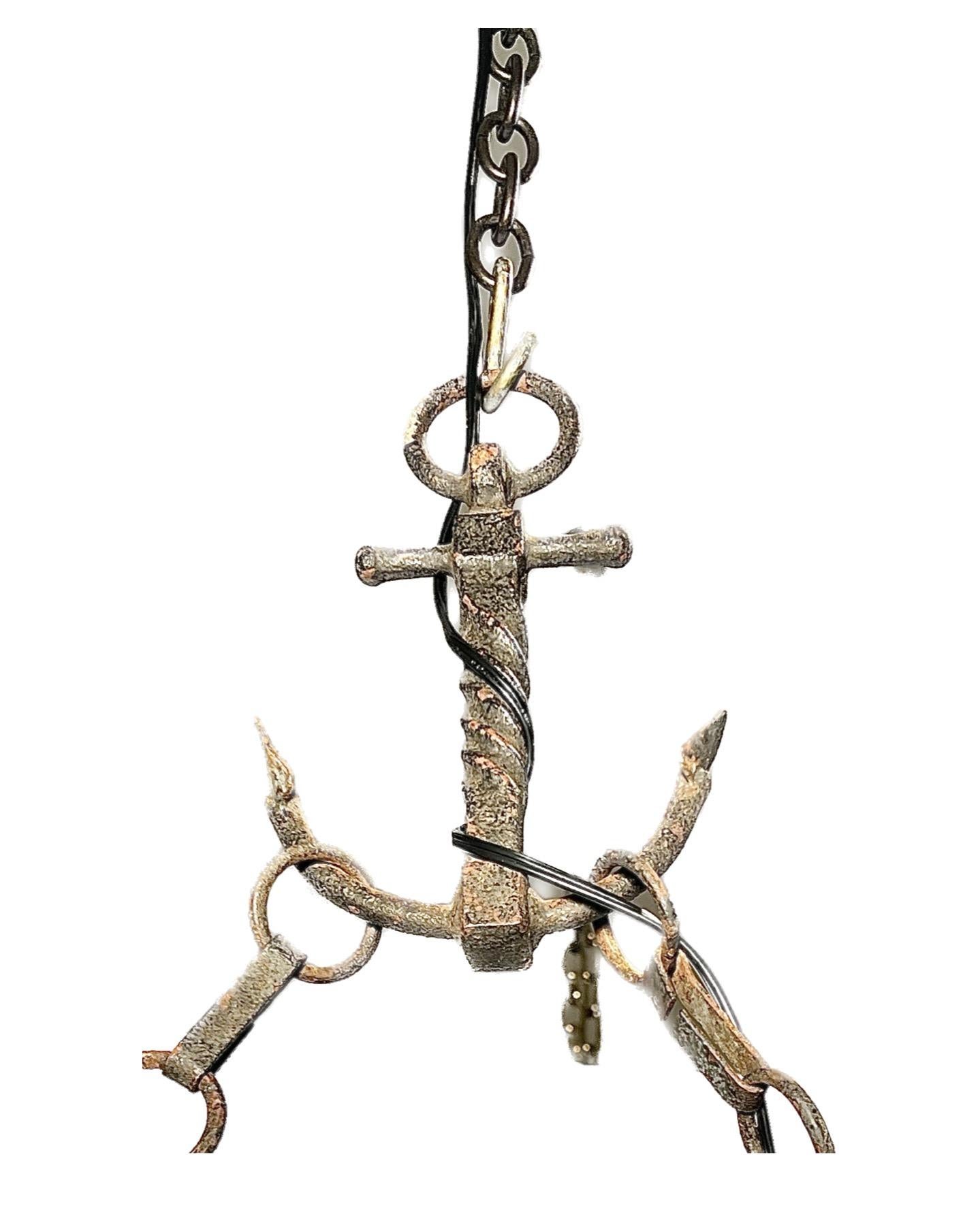 Antique French Iron Fixture in the Form of a Viking Ship circa 1890 For Sale 2