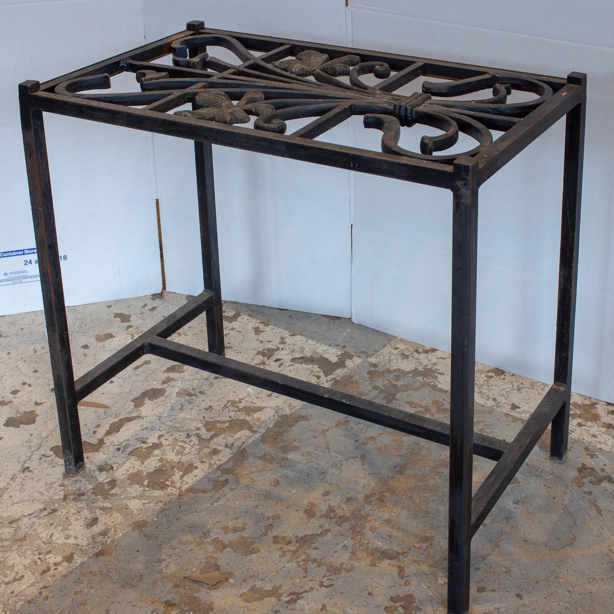 Antique French Iron Fragment Console Table 4