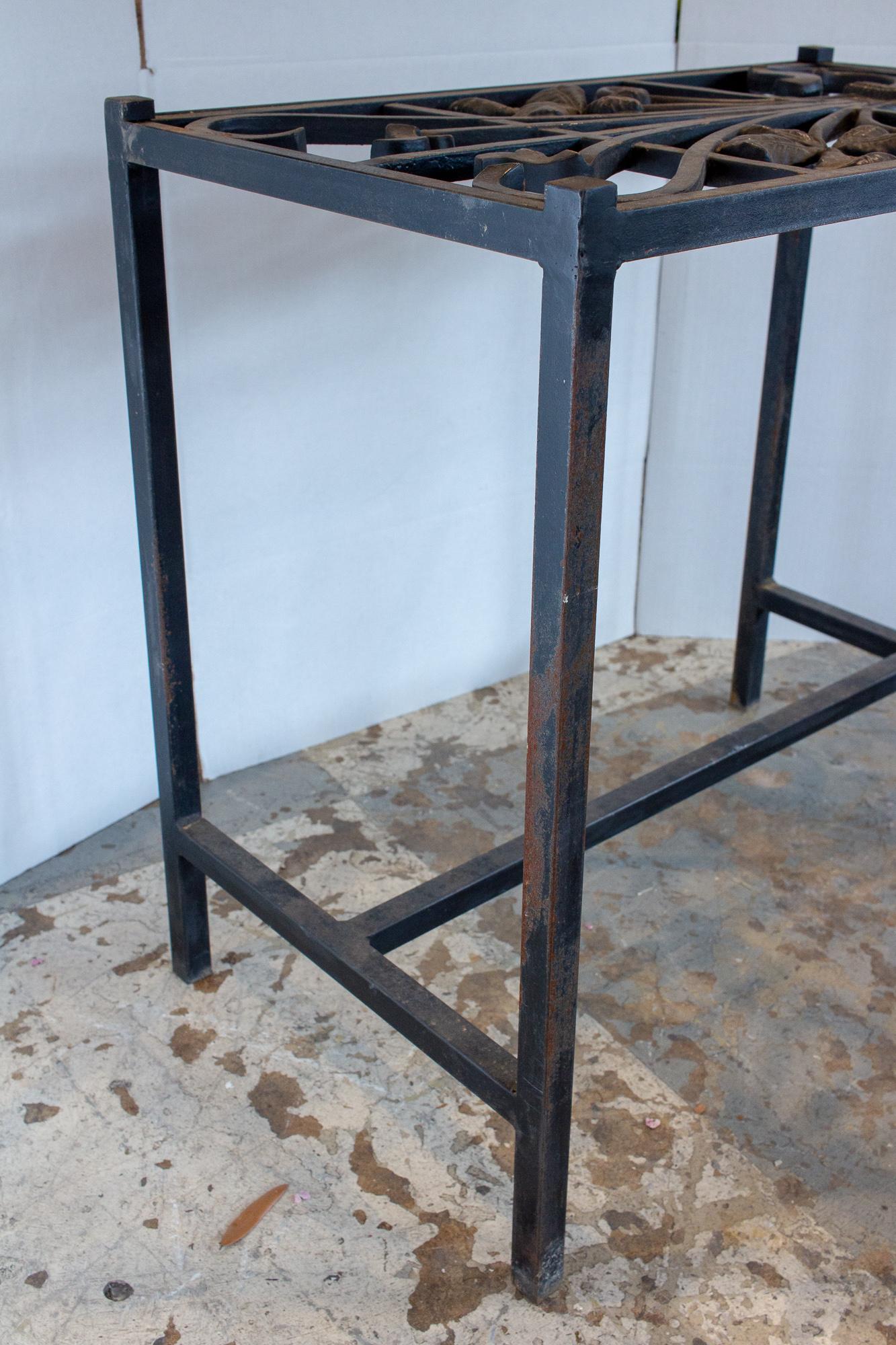 Antique French Iron Fragment Console Table 8