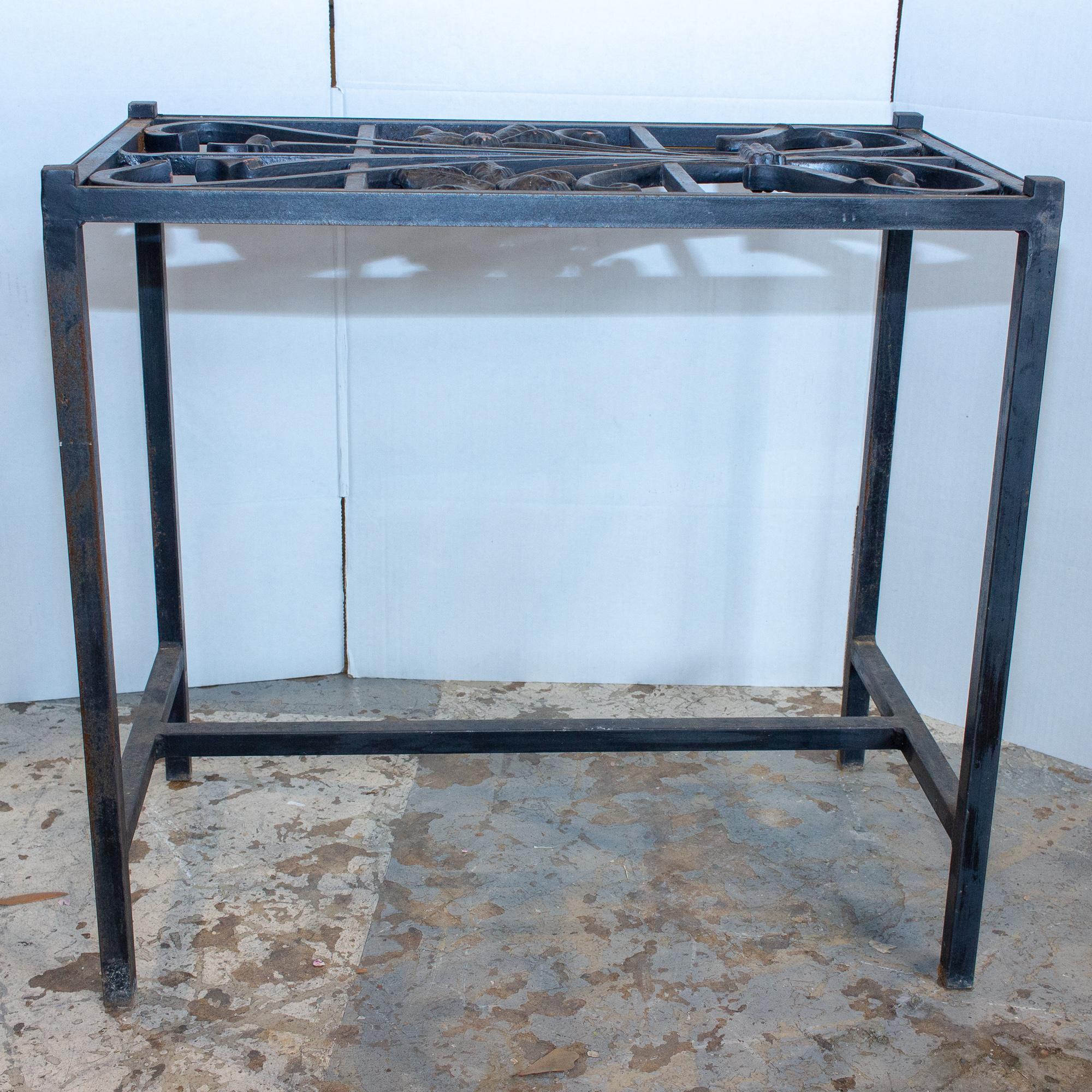 Antique French Iron Fragment Console Table 9