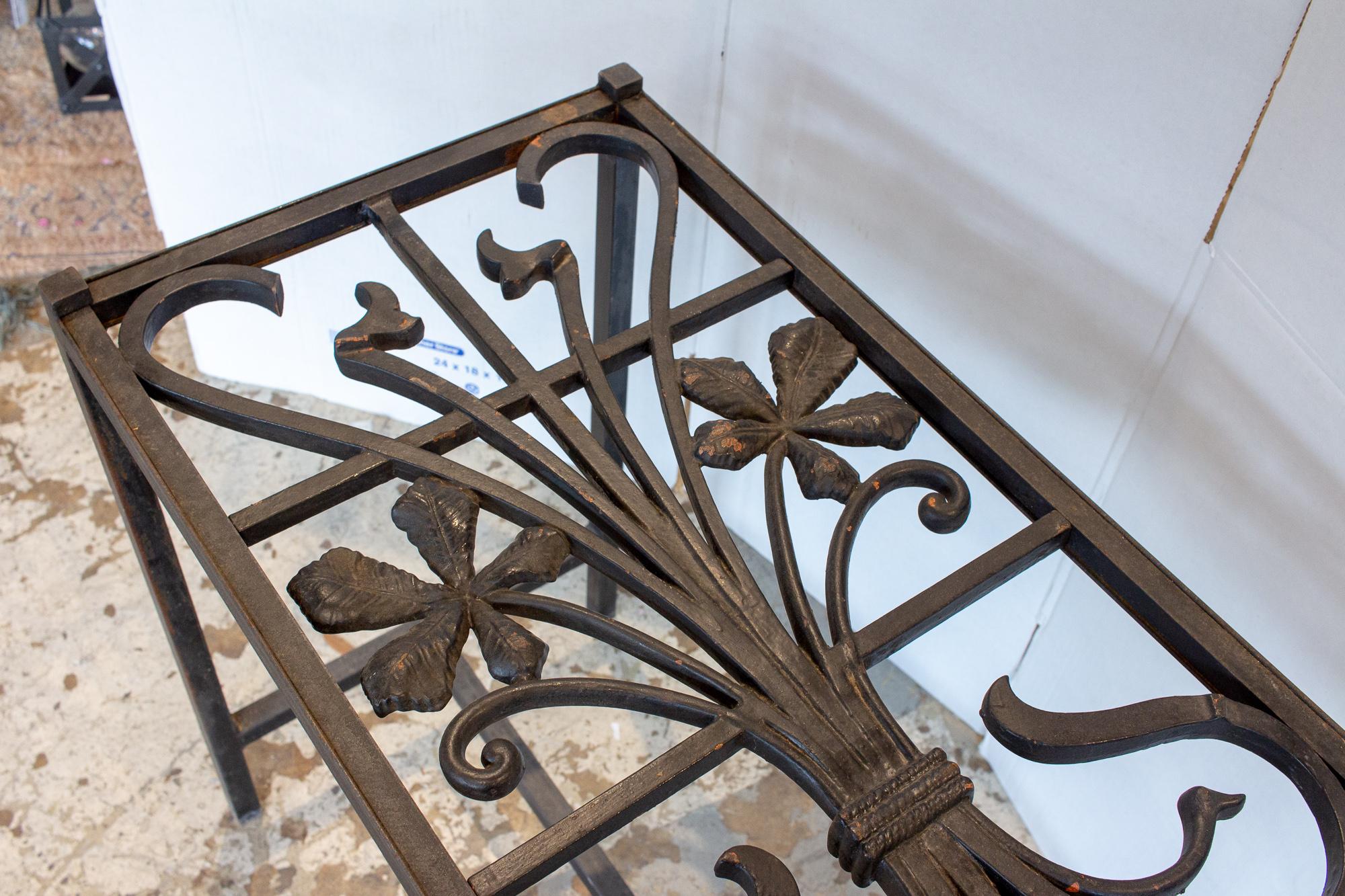 Antique French Iron Fragment Console Table In Good Condition In Houston, TX