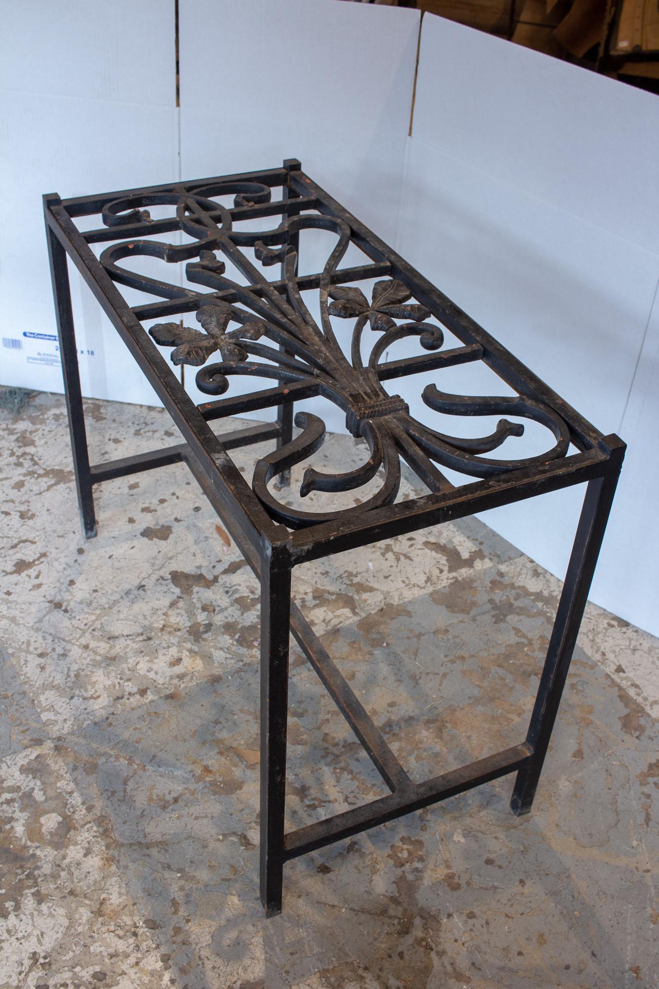 Antique French Iron Fragment Console Table 1